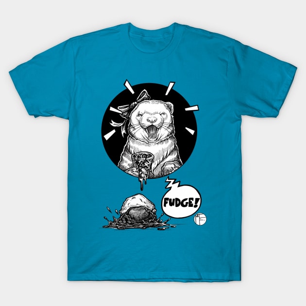 Ferret Ice Cream Cone - Fudge! T-Shirt by Nat Ewert Art